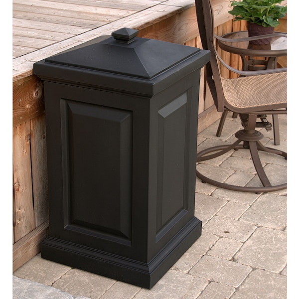 45 gal Polyethylene Patio Storage Bin, Black
